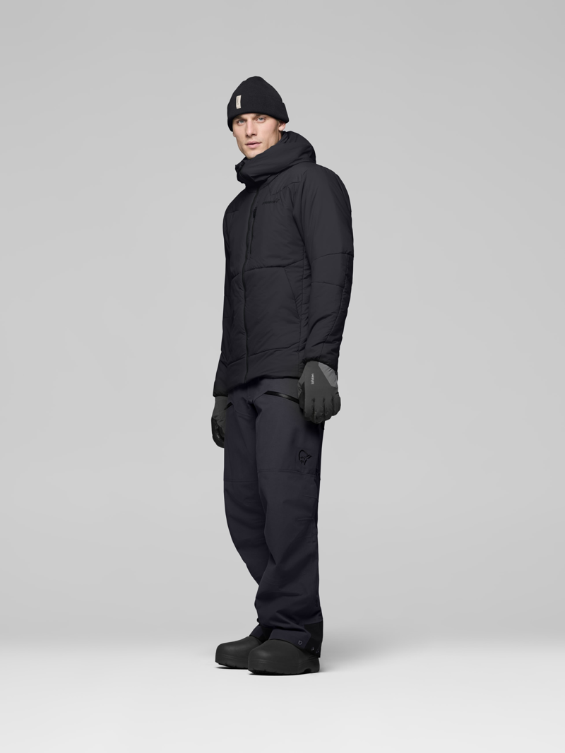 Norrona Men's Tamok Thermo80 Zip Hood in Caviar Black-5