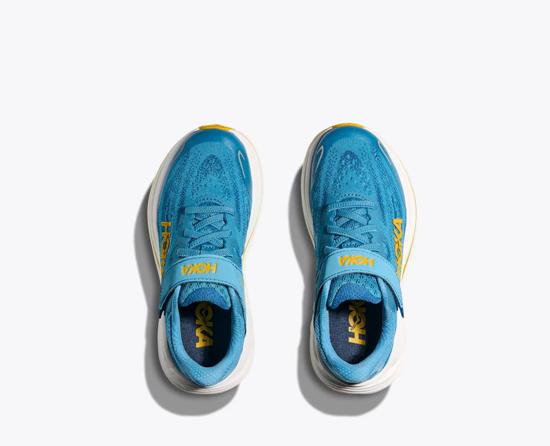 Hoka Kid's Clifton 10 Little Kids in Alpine Blue/Foggy Night-5