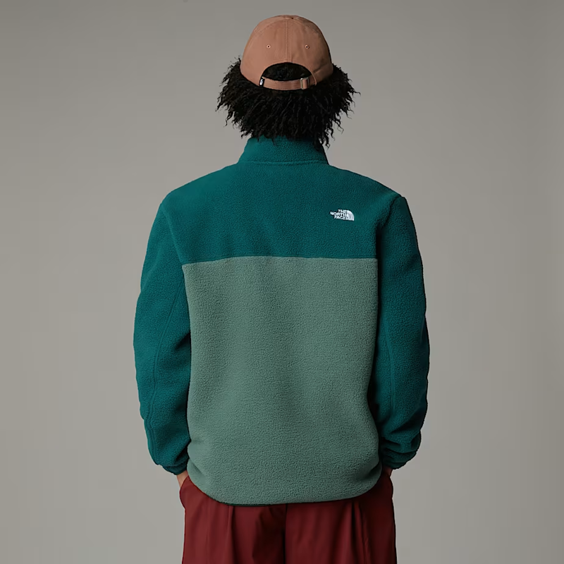 The North Face Men's Yumiori 1/4 Zip Fleece Jacket in Duck Green/Deep Nori/Black-4