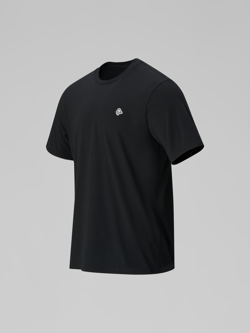 Norrona Men's /29 Cotton Viking Patch T-Shirt in Caviar Black-1