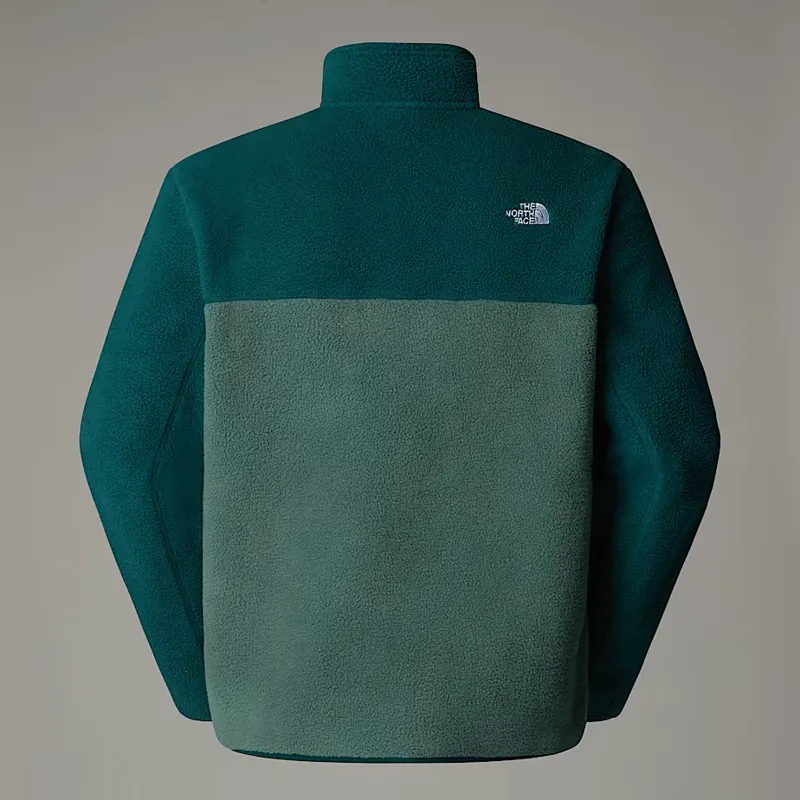 The North Face Men's Yumiori 1/4 Zip Fleece Jacket in Duck Green/Deep Nori/Black-1