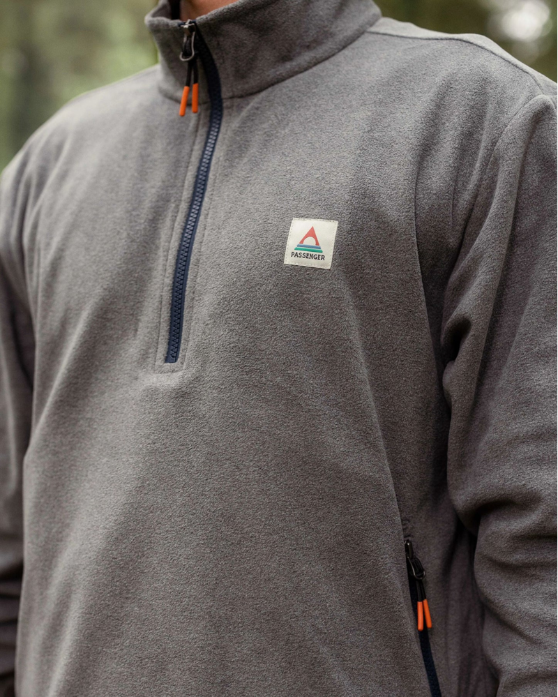 Passenger Men's Switchback Recycled Micro Polartec Fleece in Grey Marl 2-3