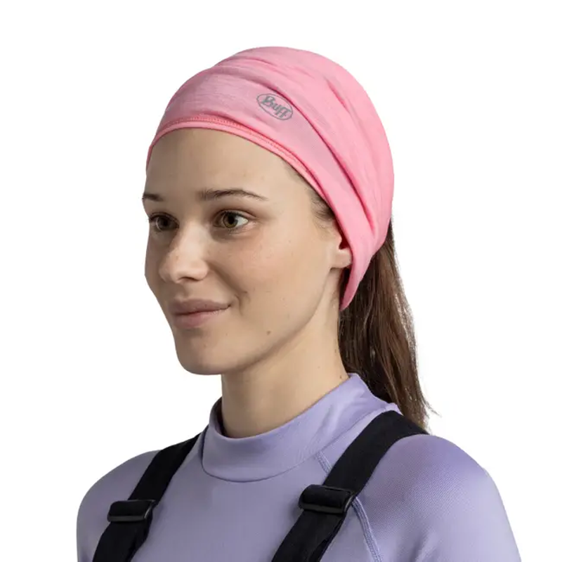 Buff Merino Lightweight Neckwear in Solid Rose Pink-3