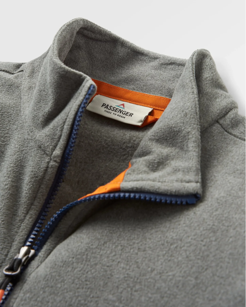 Passenger Men's Switchback Recycled Micro Polartec Fleece in Grey Marl 2-5