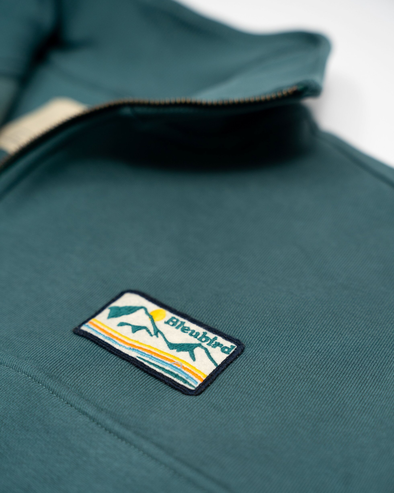 Bleubird Bracken Quarter Zip Fleece in Forest-2