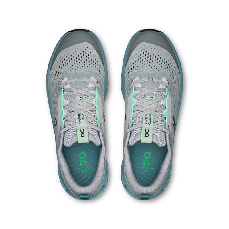On Running Men's Cloudsurfer Trail 2 in Platinum/Tide-3