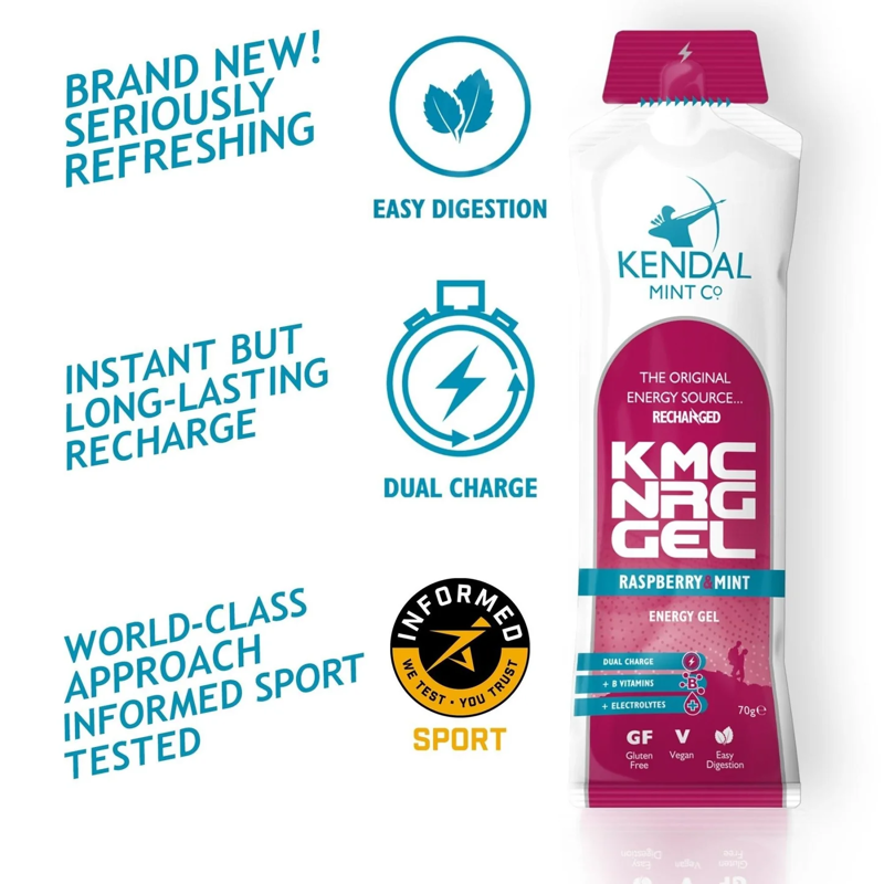 Kendal Mint NRG GEL Raspberry and Mint Energy Gel 70g-2