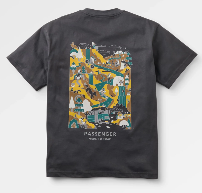 Passenger Men's Slower Rhythms Relaxed Fit T-Shirt in Faded Black-1