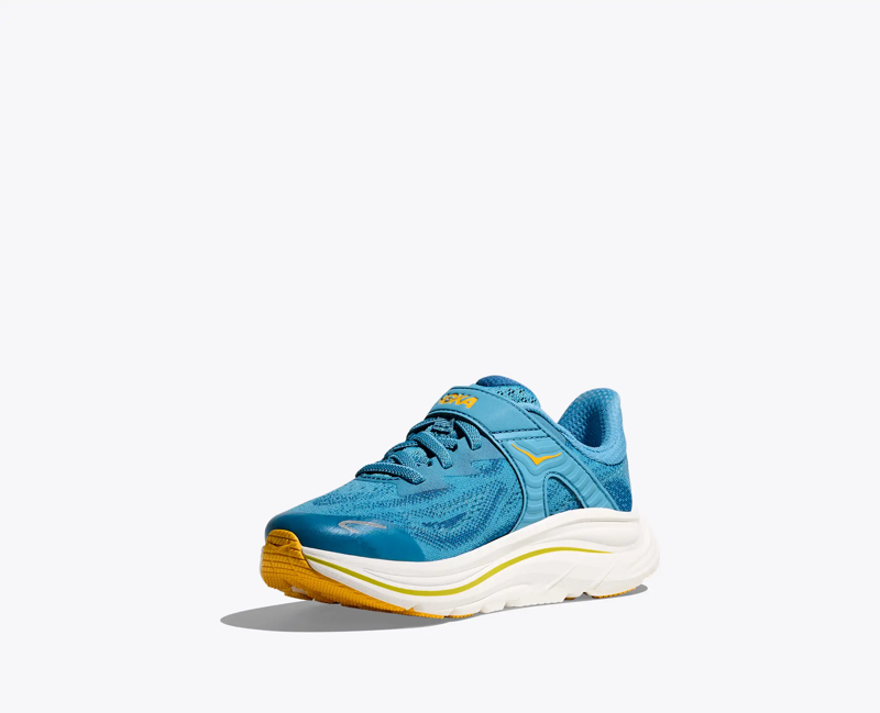 Hoka Kid's Clifton 10 Little Kids in Alpine Blue/Foggy Night-3