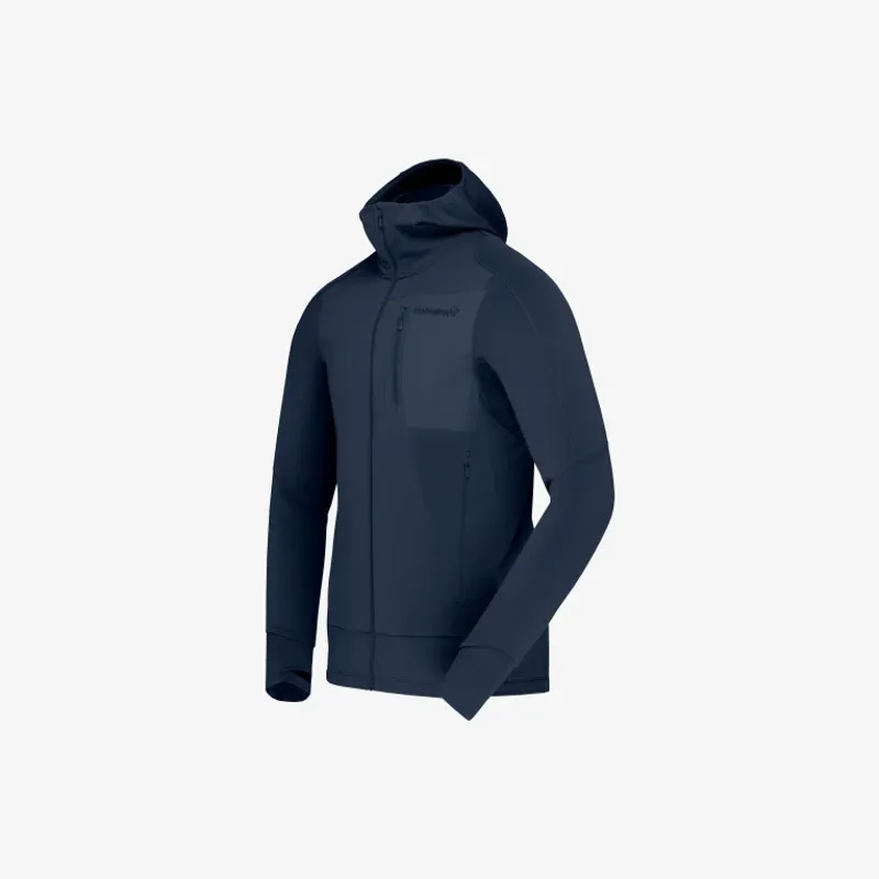 Norrona Men's Falketind Power Grid Zip Hood in Indigo Night-1