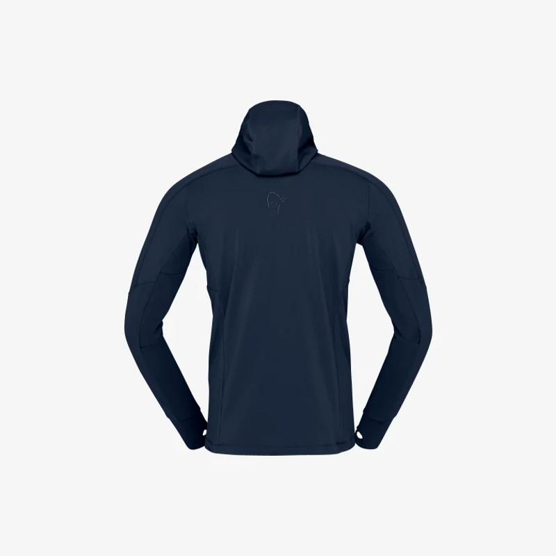 Norrona Men's Falketind Power Grid Zip Hood in Indigo Night-2