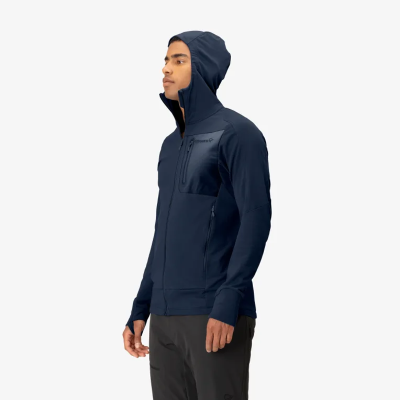 Norrona Men's Falketind Power Grid Zip Hood in Indigo Night-7