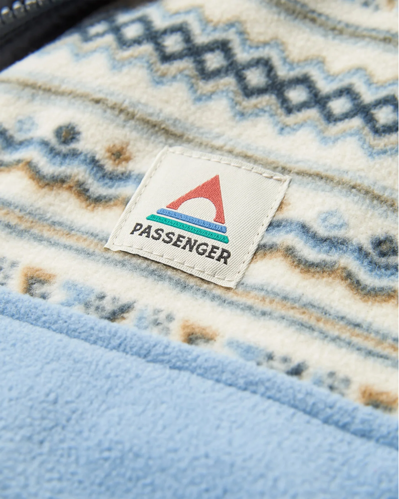 Passenger Men's Set Off Recycled Polar 1/4 Zip Fleece in Geo Stripe Birch-4