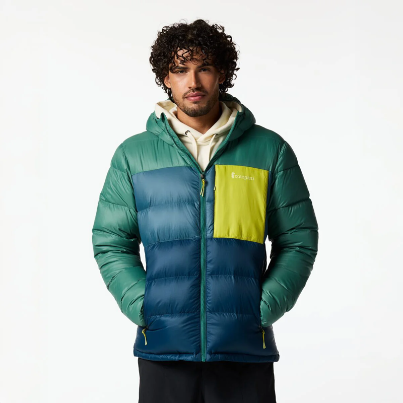 Cotopaxi Men's Fuego Max Down Hooded Jacket in Juniper Ocean/Indigo-1