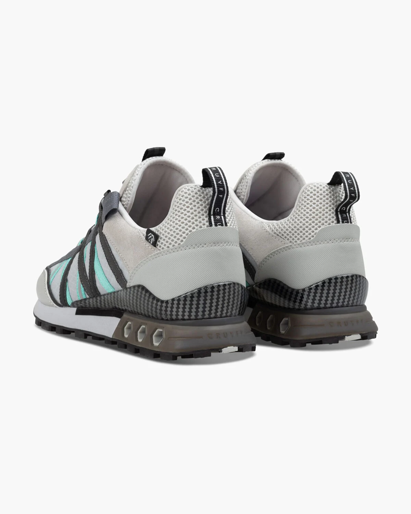 Cruyff Men's Fearia Hex-Tech Montserrat Shoes in Light Grey/Turquiose-3