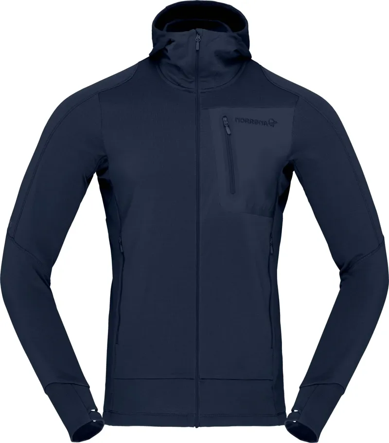 Norrona Men's Falketind Power Grid Zip Hood in Indigo Night