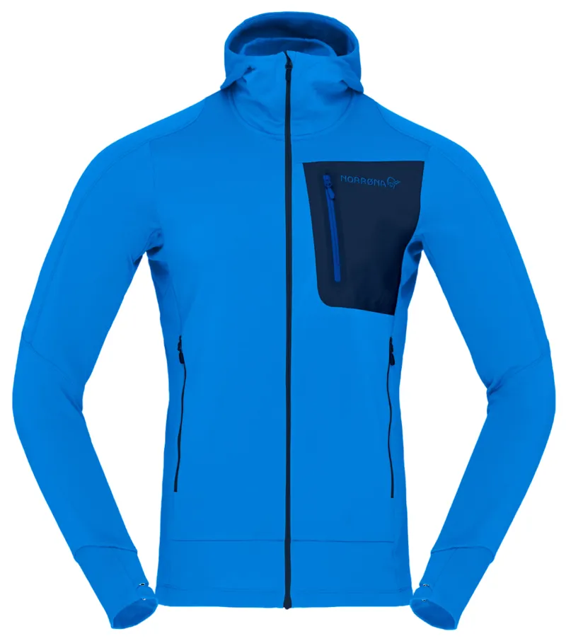 Norrona Men's Falketind Power Grid Zip Hood in Skydiver