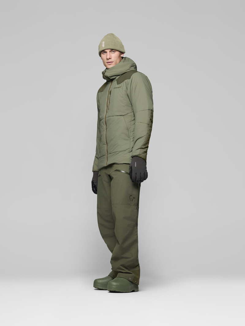 Norrona Men's Tamok Thermo80 Zip Hood in Olive Night/Deep Lichen Green-5