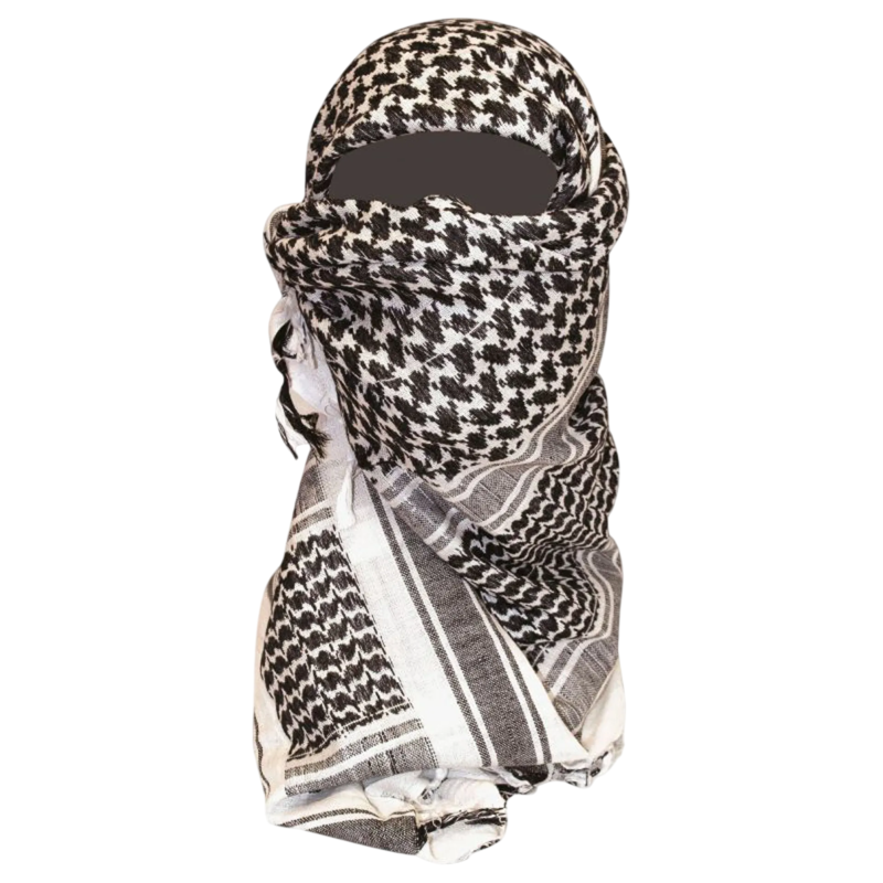 Highlander Shemagh Scarf in Black/White