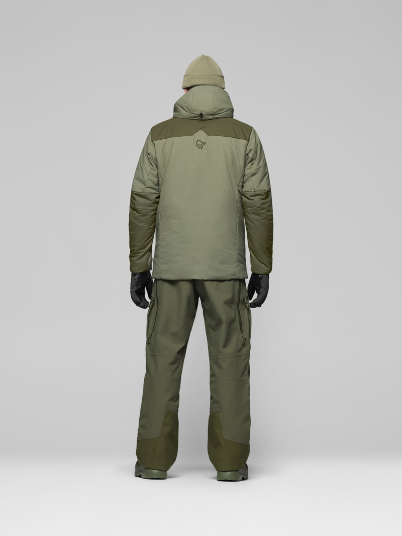 Norrona Men's Tamok Thermo80 Zip Hood in Olive Night/Deep Lichen Green-4