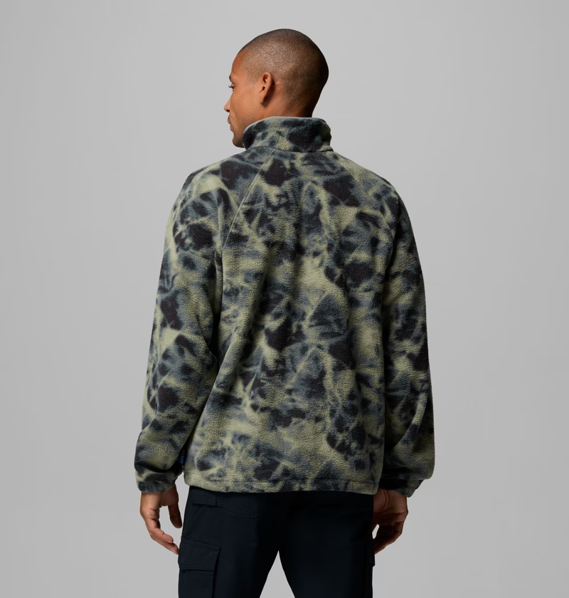 Columbia Men's Timber Crest MTR Fleece Printed HZ in Sedona Sage/Ice Blue-2