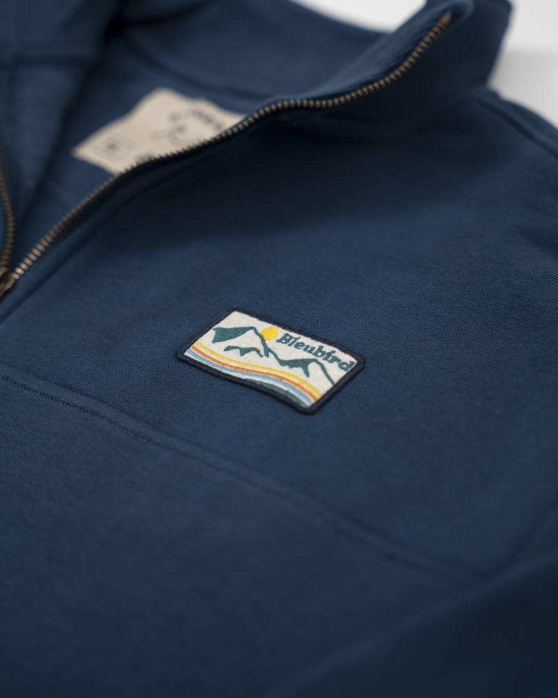 Bracken Quarter Zip Fleecein Navy-2