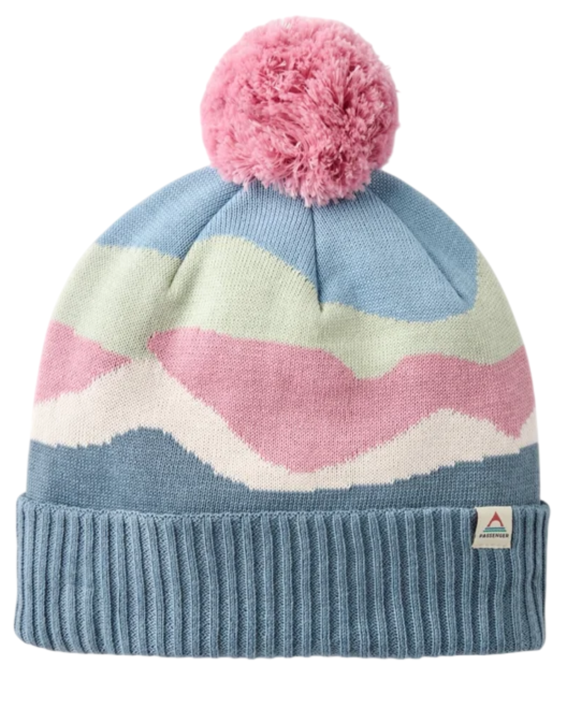 Passenger Scenic Bobble Beanie in Scenic Stormy Blue