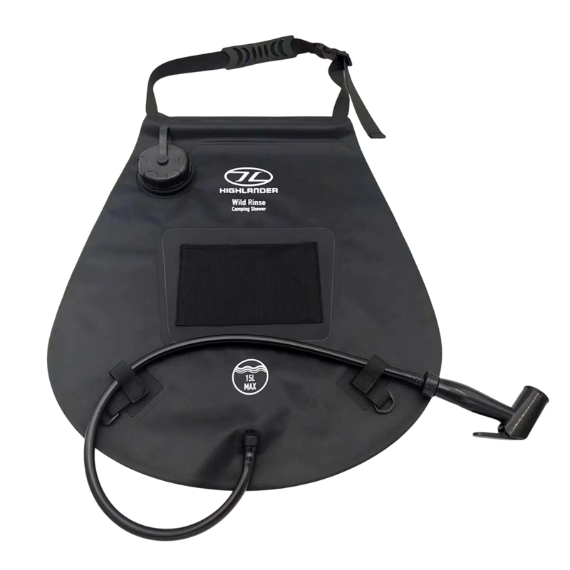 Highlander Wild Rinse Camping Solar Shower in Black