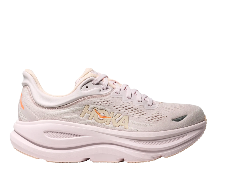 Hoka Women's Bondi 9 in Lilac Cream/Tangerine Glow