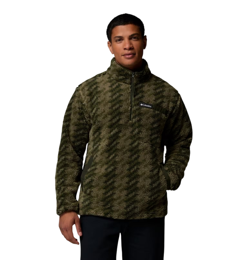 Columbia Men's Rugged Ridge High Pile Half Zip in Stone Green Trills/Greenscape