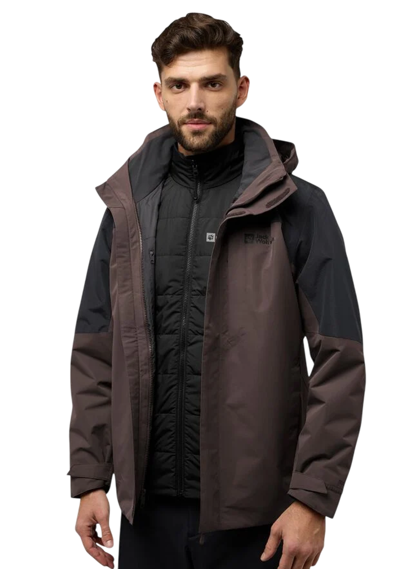 Jack Wolfskin Men's Romberg 3-in-1 Jacket in Peat