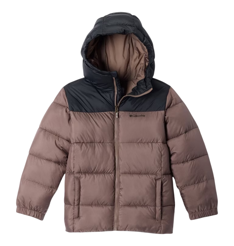 Columbia Kid's Puffect Hooded Jacket in Iron/Black