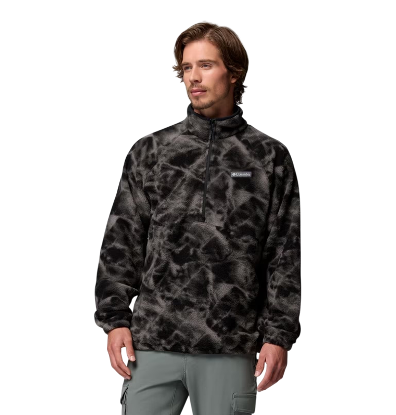 Columbia Men's Timber Crest MTR Fleece Printed HZ in Black/Icypeaks