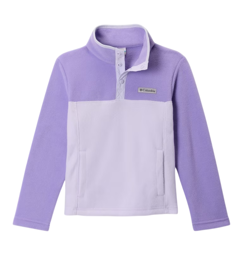 Columbia Kid's Steens Mtn II 1/4 Snap Fleece Pull-Over in Purple Tint/Paisley Purple
