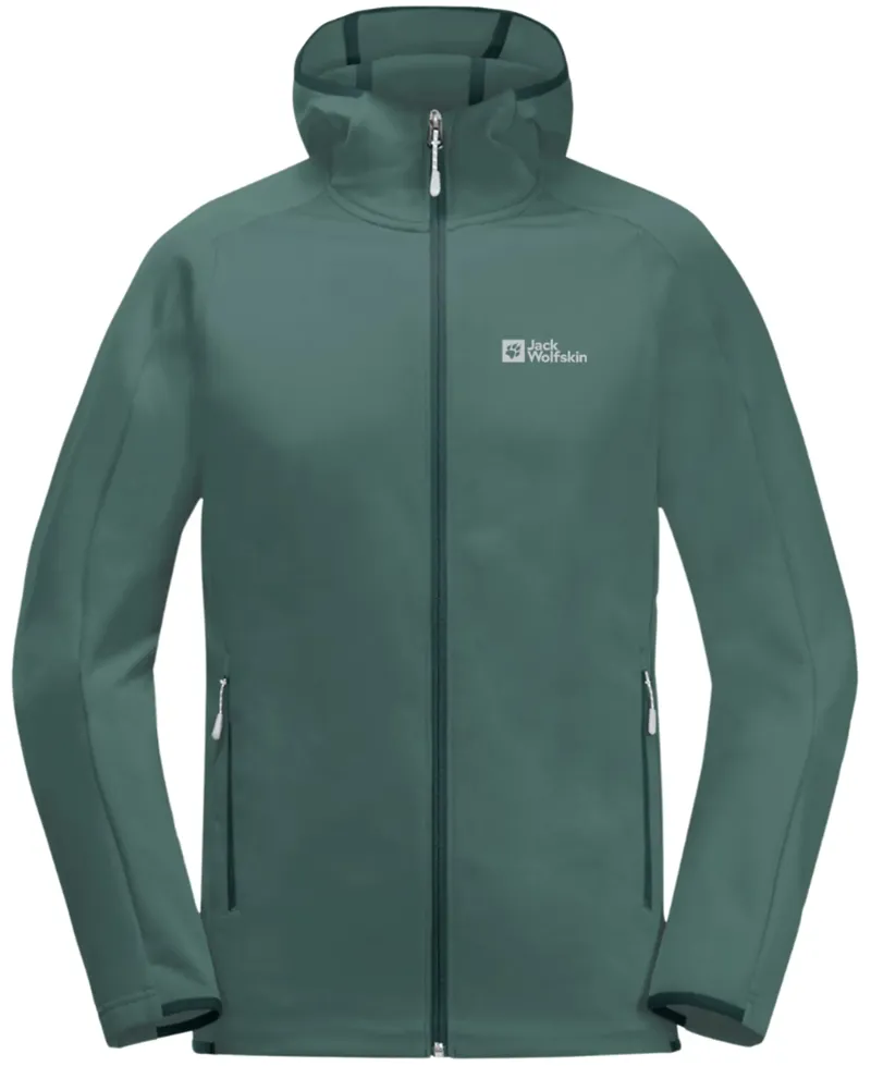 Jack Wolfskin Men's Alpgrat Hooded FZ in Jade Green
