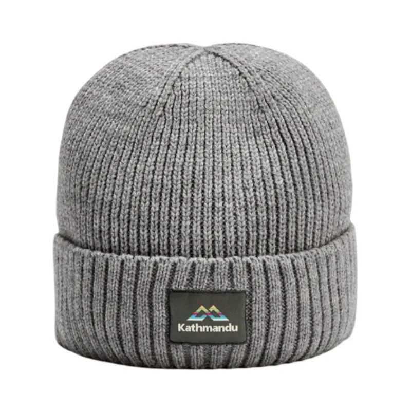 Kathmandu Badge Beanie in Light Grey Marle