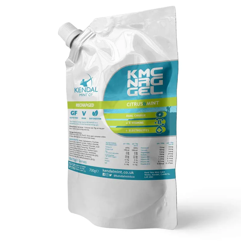 Kendal Mint NRG GEL Energy Gel Refill Pouch Citrus and Mint - 10 x 70g Serves