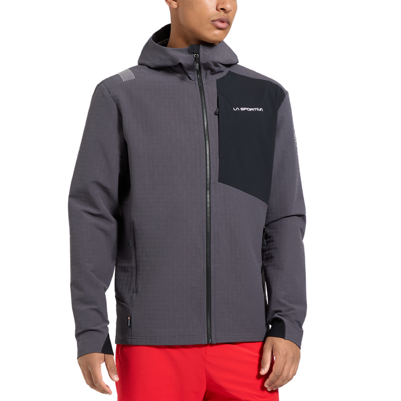 La Sportiva Men's Descender Storm Jacket in Onyx/Chalk-2