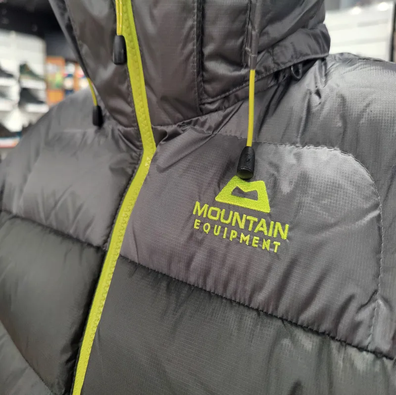 mountain equipment lightline block jacket in graphite mercury citronella