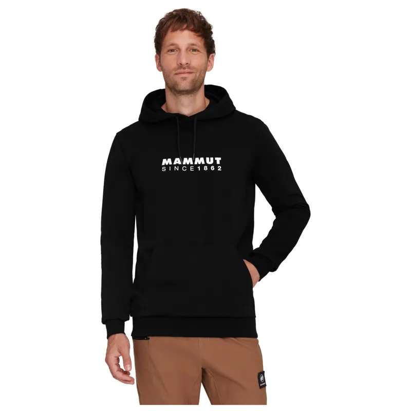 Mammut Men's Midlayer Logo Hoody in Black/White-1