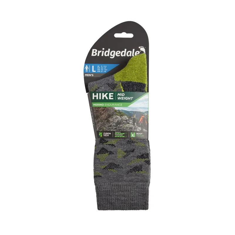 Bridgedale Men's Midweight Merino Performance Boot Socks in Gunmetal-2
