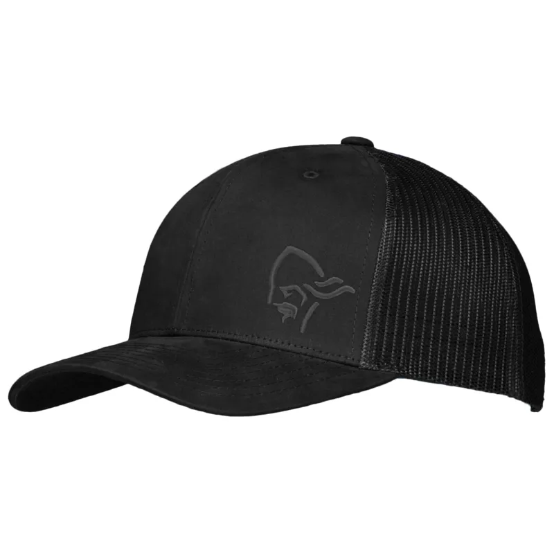 Norrona Adult 29 Trucker Mesh Snap Back Cap in Caviar Black 