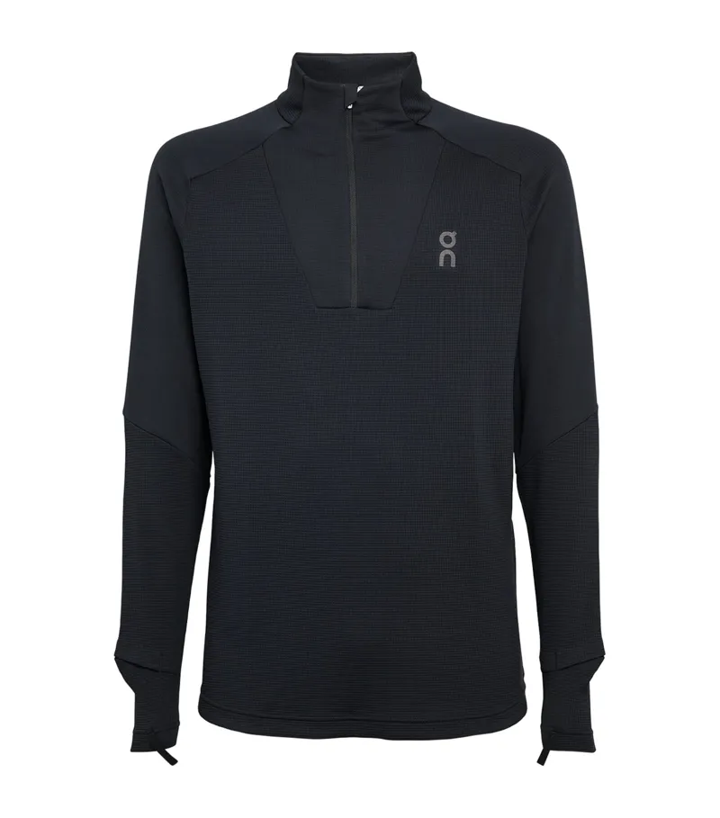 On Running Men's Climate Long Sleeve Zip T-Shirt in Black 