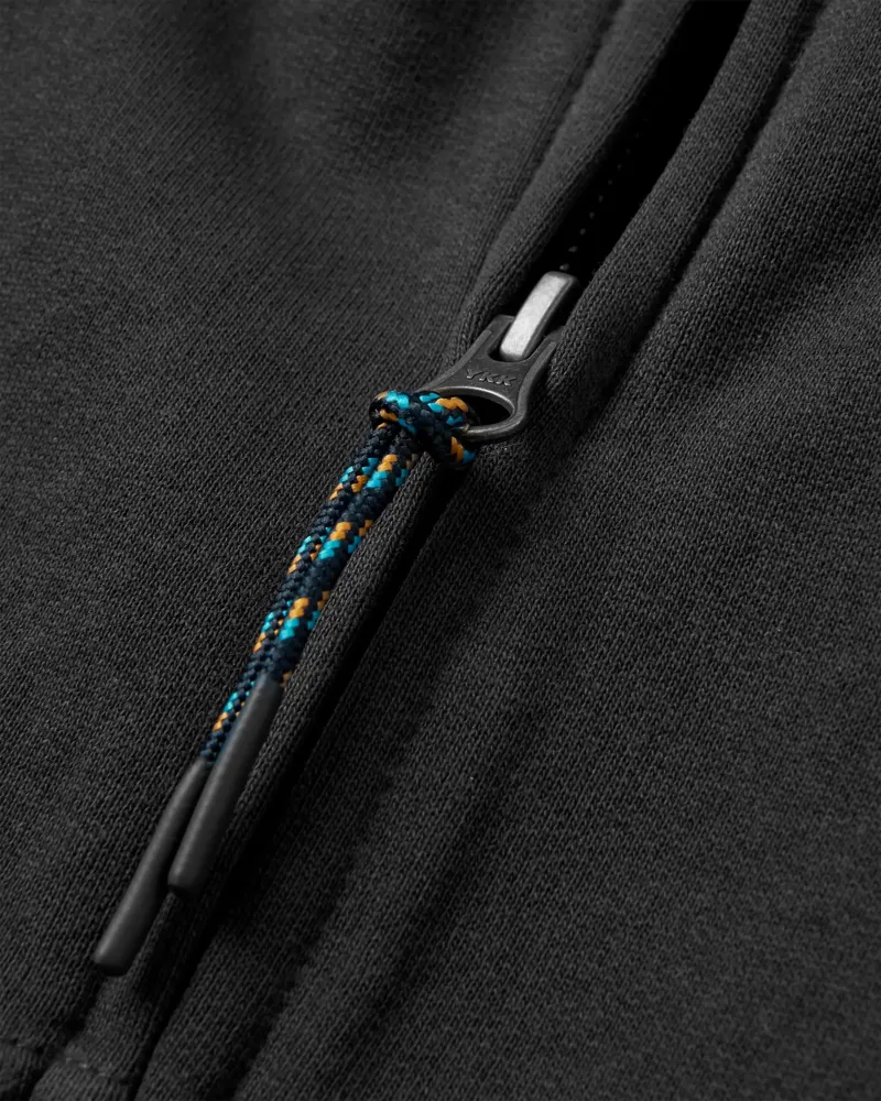 Passenger Men's Heritage Full Zip Recycled Cotton Hoodie in Black-2