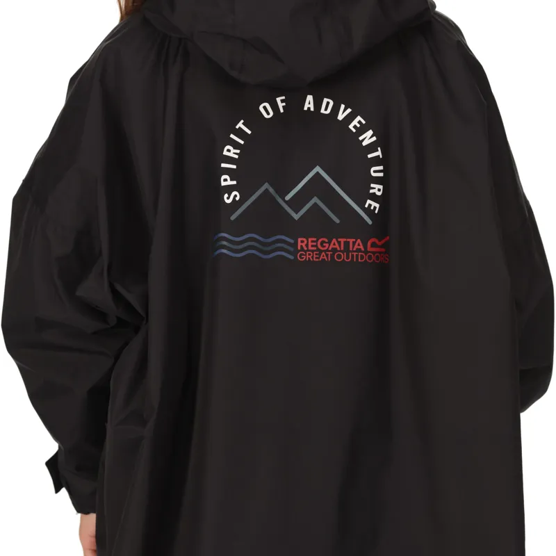 Regatta Junior Waterproof Changing Robe in Black/Oxford Blue-3