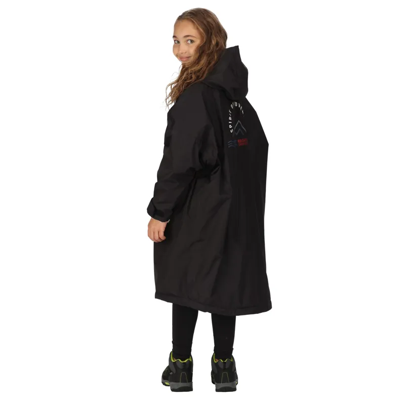 Regatta Junior Waterproof Changing Robe in Black/Oxford Blue-6