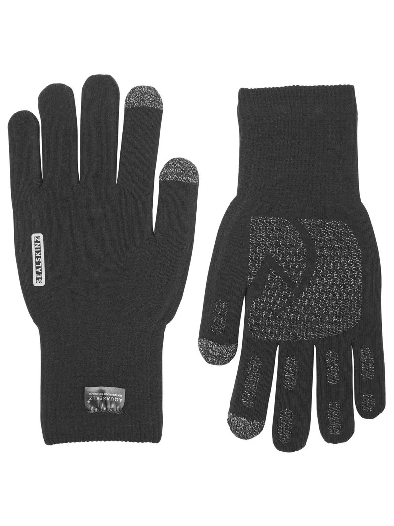 Sealskinz Adult Anmer Waterproof All-Weather Ultra Grip Knitted Gloves in Black