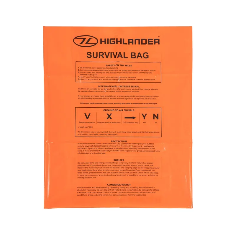 Highlander Emergency Survival Bag in Orange