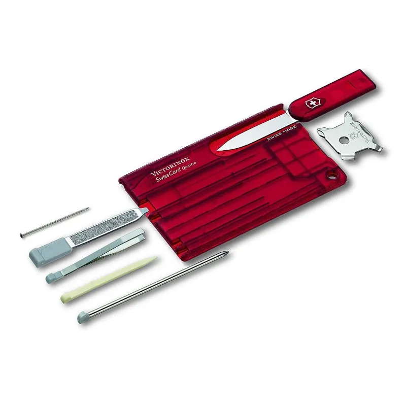 Victorinox Quattro Jelly Swiss Card in Jelly Red