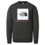 The North Face Youth Box Crew Sweatshirt in Grey/Red Orange